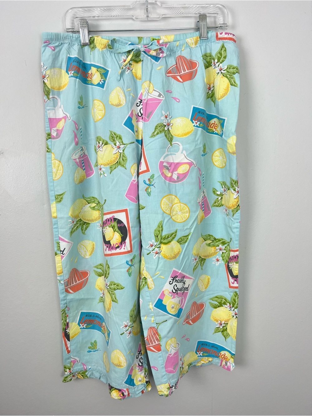 Nick & Nora Cropped Pajama Pants Lemons Lemonade Print